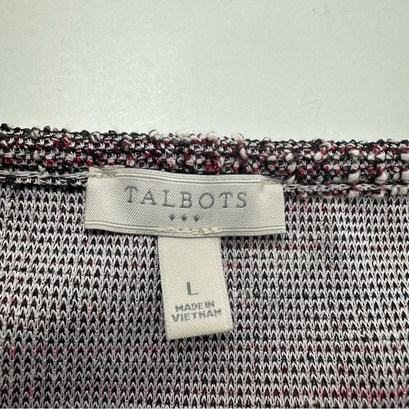 Talbots Tweed Long Sleeve Top Womens Large Pink Tunic Pullover Layered Crewneck - Picture 4 of 9